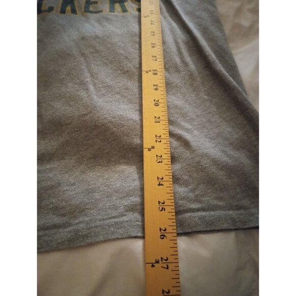 Green Bay Packers Football Men's Size L Grey Stripe Thru Tee Shirt - Picture 6 of 6